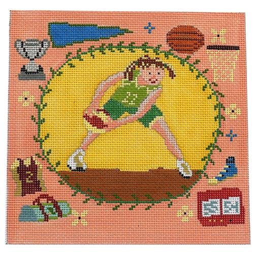 Basketball   Girls Painted Canvas Birds of a Feather  - 1