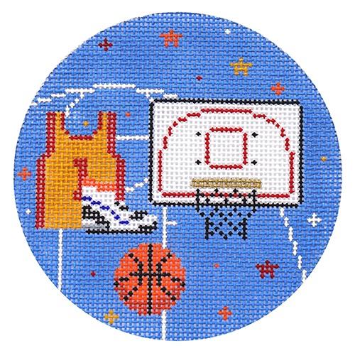 Basketball Ornament Painted Canvas Painted Pony Designs  - 1