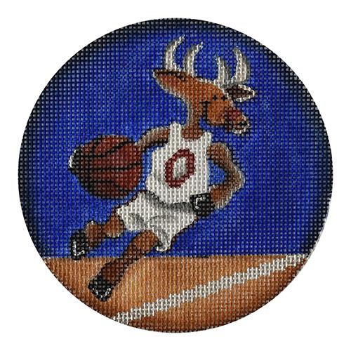 Basketball Reindeer Painted Canvas Rebecca Wood Designs  - 1