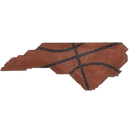 Basketball State Shaped   North Carolina Painted Canvas The Meredith Collection  - 1