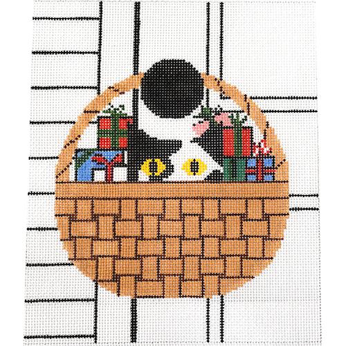 Baskit Kat with Presents Painted Canvas Charley Harper  - 1