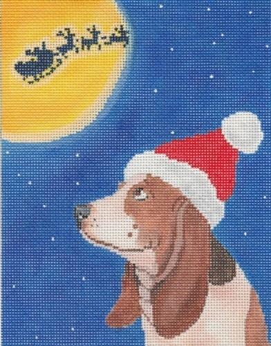 Basset Hound Christmas Painted Canvas Scott Church Creative  - 1