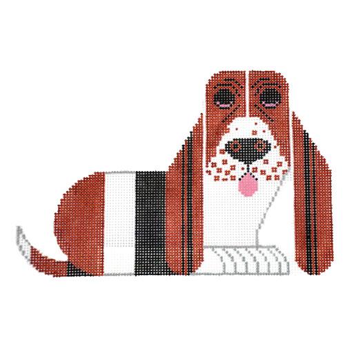 Basset Hound on 13 Painted Canvas Charley Harper  - 1