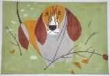 Basset Hound Needlepoint Canvas by Charley Harper