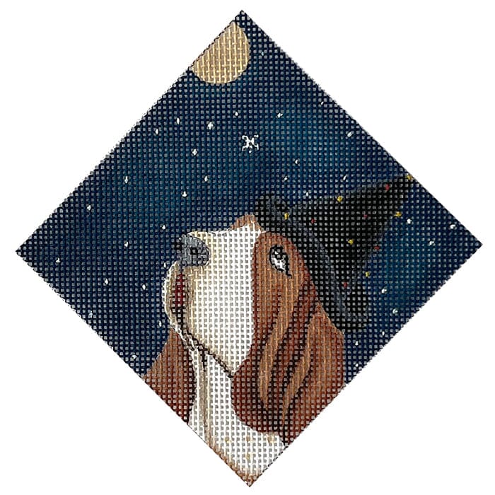 Bassett Hound with Stars CBK Painted Canvas CBK Needlepoint Collections 