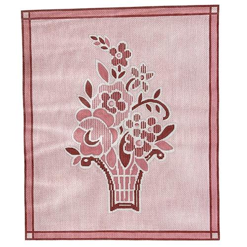 Bates Basket in Pink Painted Canvas The Plum Stitchery  - 1