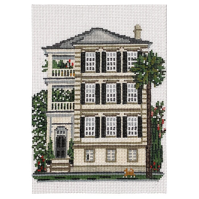 Battery Street House in Charleston on 18 Painted Canvas Needle Crossings  - 1