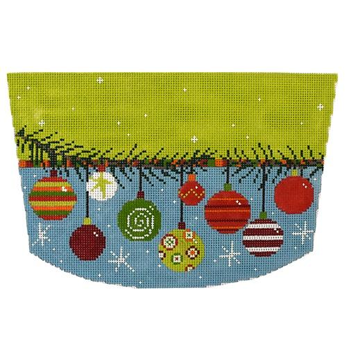 Baubles Stocking Cuff Painted Canvas Pippin  - 1