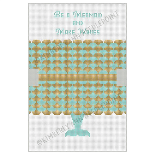 Be a Mermaid Painted Canvas Kimberly Ann Needlepoint 
