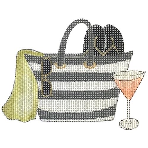 Beach Bag with Cosmo Cocktail Painted Canvas & More 
