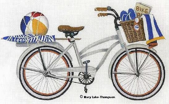 Beach Bike Painted Canvas Mary Lake Thompson  - 1