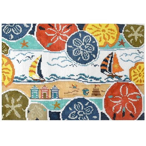 Beach Scene Starfish Painted Canvas Danji Designs  - 1