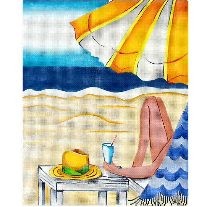 Beach Umbrella (PM) Painted Canvas Patti Mann 