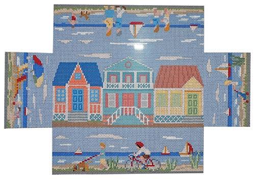 Beach Walk Brick Cover Painted Canvas Susan Roberts Needlepoint Designs Inc. 