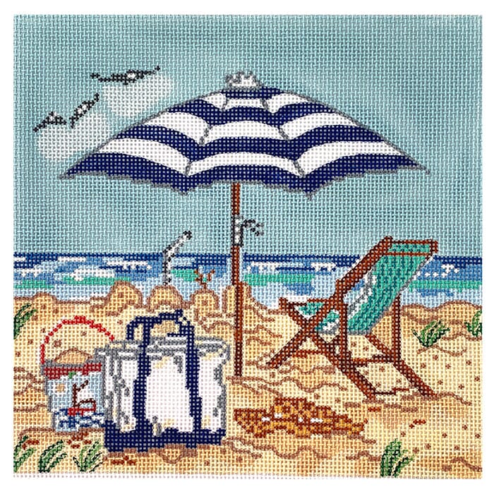 Beachtime Scene Painted Canvas Cooper Oaks Design 