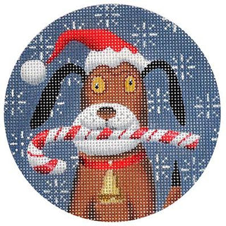 Beagle Xmas Circle Painted Canvas Kirk & Bradley 
