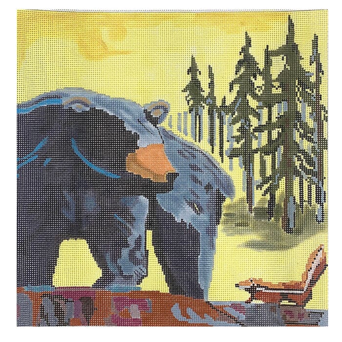 Bear and Chipmunk Painted Canvas Cooper Oaks Design 