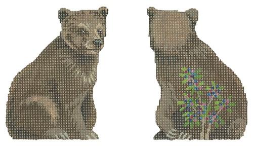 Bear Clip on Painted Canvas Labors of Love Needlepoint 
