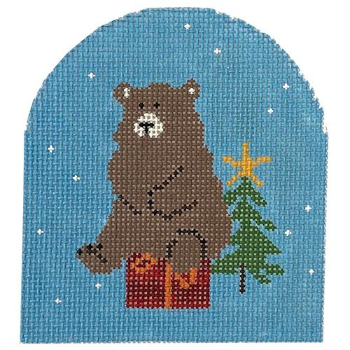 Bear with Checkered Package #3 Painted Canvas Pippin  - 1