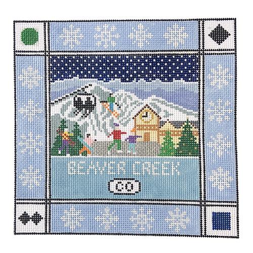 Beaver Creek Square Painted Canvas Doolittle Stitchery  - 1