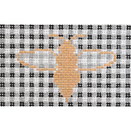Bee and Black Gingham Wallet Insert Painted Canvas The Plum Stitchery 
