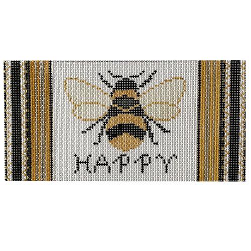 Bee Happy Bumblebee Painted Canvas Vallerie Needlepoint Gallery 