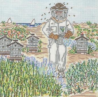 Bee Keeper Painted Canvas Susan Wallace Barnes 
