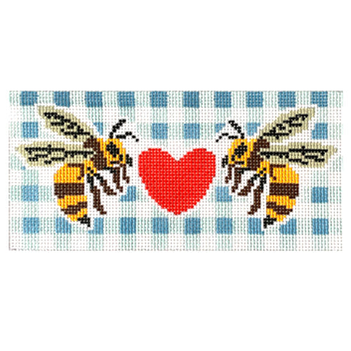Bee Loved Eyeglass Case Painted Canvas KCN Designers  - 1