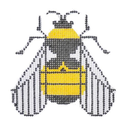 Bee Ornament Painted Canvas Charley Harper  - 1