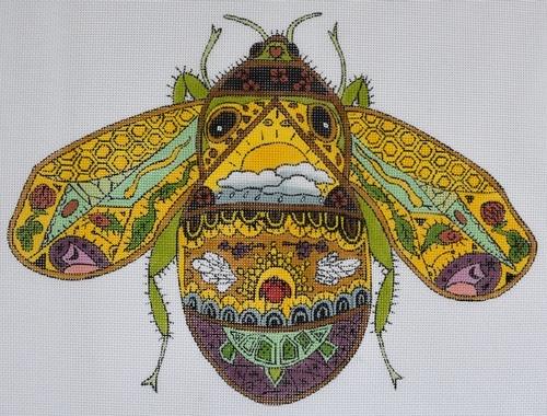 Bee Painted Canvas Danji Designs  - 1