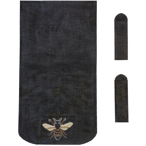 Bee Purse   Black with Side Gussets Painted Canvas KCN Designers  - 1