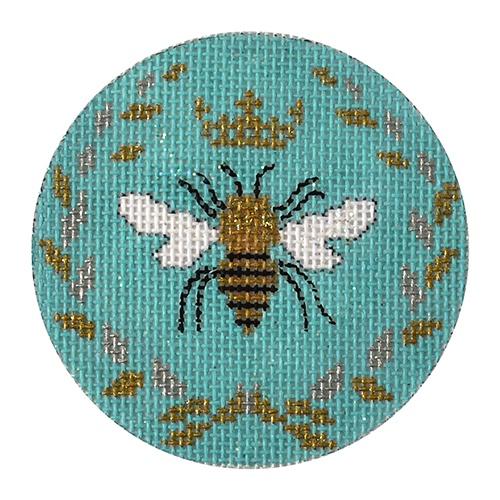 Bee Round Light Blue Painted Canvas Funda Scully 