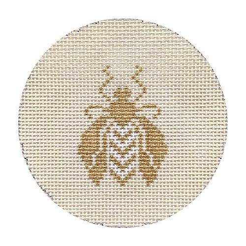 Bee Round on Cream Painted Canvas Associated Talents 