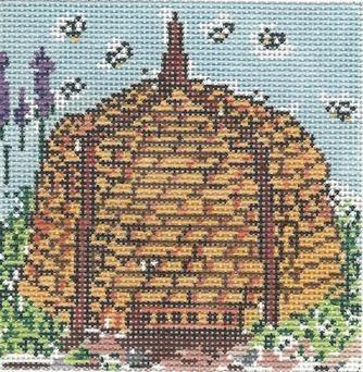 Bee Skep D Painted Canvas Susan Wallace Barnes 