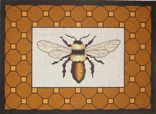 Bee with Border Painted Canvas Vallerie Needlepoint Gallery  - 1