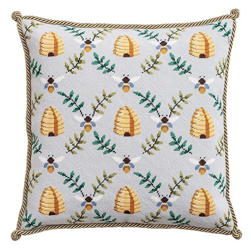 Beehive Trellis   Blue Needlepoint Kit Kits Elizabeth Bradley Design 
