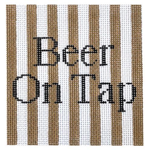 Beer On Tap Painted Canvas SilverStitch Needlepoint 