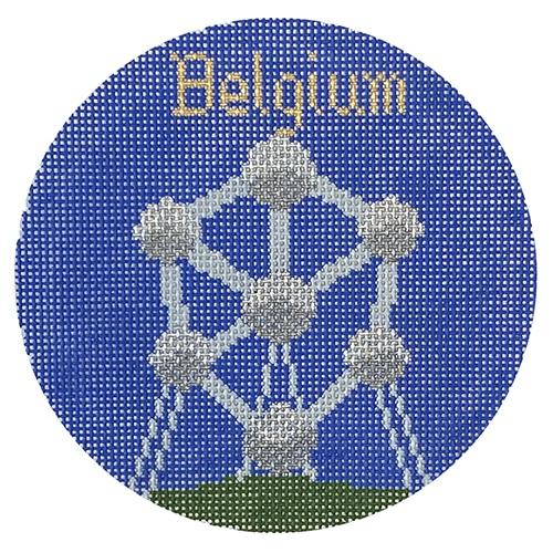 Belgium Ornament Painted Canvas Silver Needle  - 1