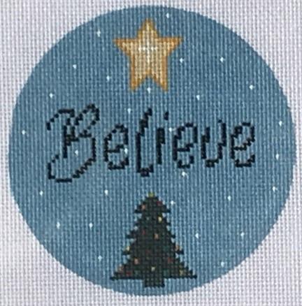 Believe Ornament Painted Canvas Danji Designs  - 1