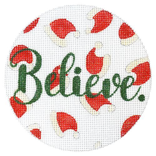 Believe   Santa Hats Painted Canvas A Poore Girl Paints  - 1