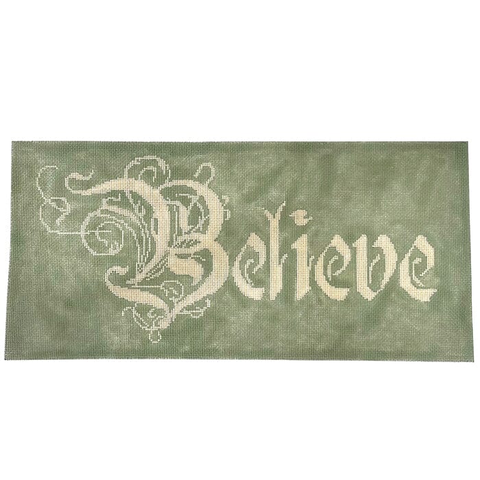 Believe Sign Painted Canvas CBK Needlepoint Collections 