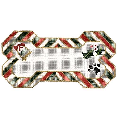 Bell Dog Bone Painted Canvas Danji Designs 
