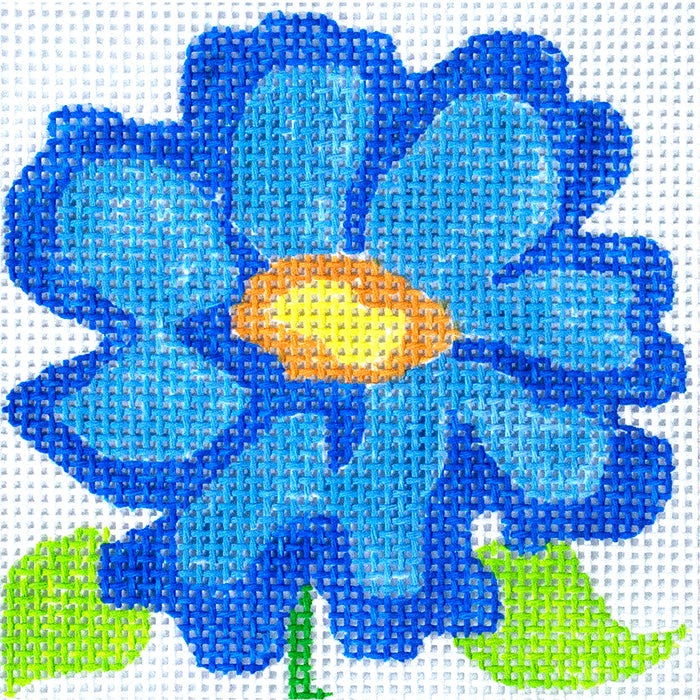 Bella Flower Coaster   Blue Painted Canvas Jean Smith  - 1