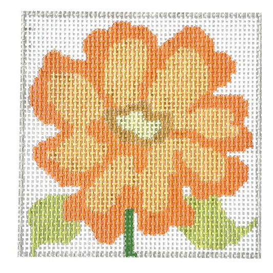 Bella Flower Coaster - Cantaloupe Painted Canvas Jean Smith 