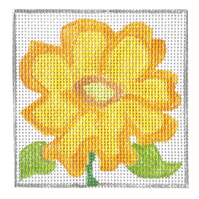 Bella Flower Coaster   Yellow Painted Canvas Jean Smith  - 1