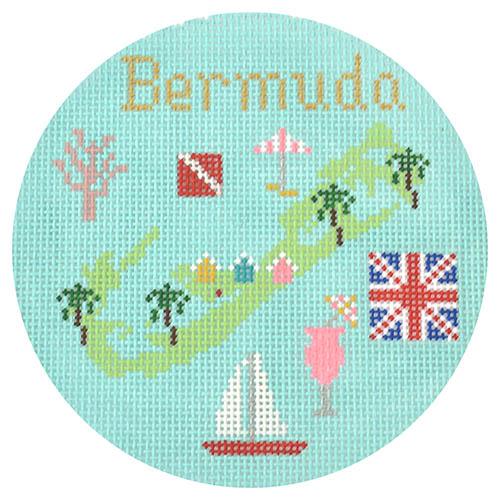 Bermuda Ornament Painted Canvas Silver Needle  - 1