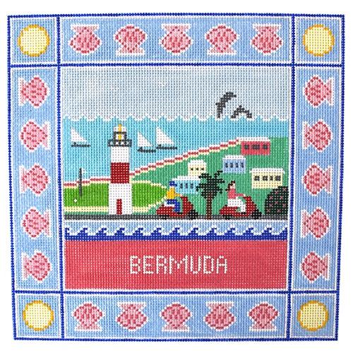 Bermuda Square Painted Canvas Doolittle Stitchery 