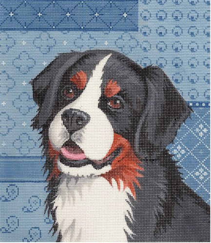 Bernese Mountain Dog Painted Canvas Labors of Love Needlepoint  - 1