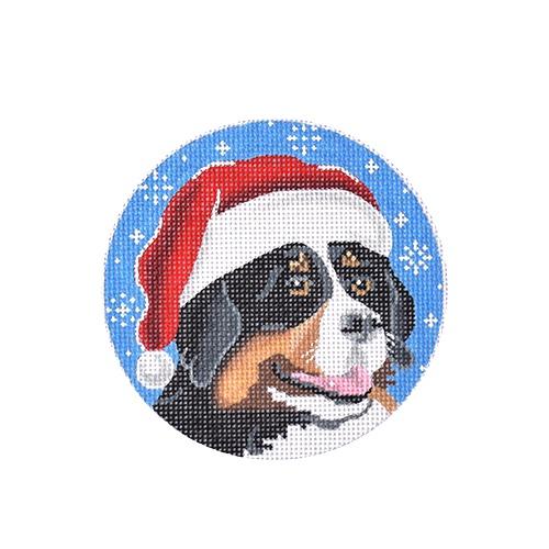 Bernese Santa Painted Canvas Pepperberry Designs  - 1