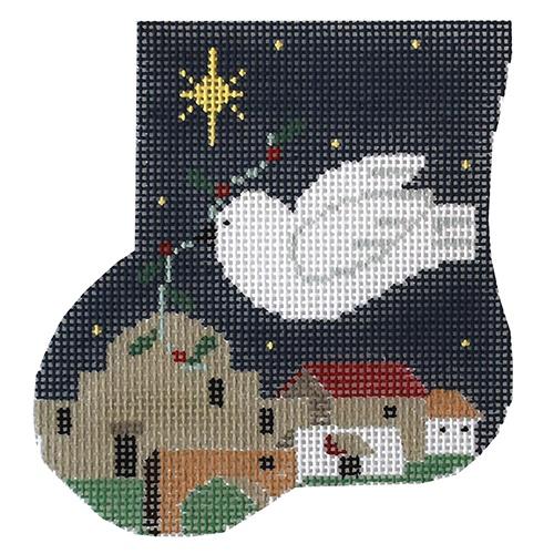 Bethlehem with Dove Painted Canvas Kathy Schenkel Designs 